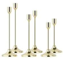(3 stuks) Metalen kaarsenhouders, bureaudecoraties, rekwisieten voor diners bij kaarslicht, huwelijksjubileum, decoratie voor thuis en hotel, verjaardagscadeau, geschikt voor eettafel, bruiloft, restaurant, feest (kaarsen niet inbegrepen)