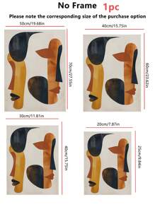 1pc Two Face Masks Vintage-Printing Canvas -Posters-Wall Arts- Frameless Canvas Paintings - Bedroom, Home Office, Kitchen, Bathroom - Indoor/Outdoor Hanging Pictures Ideal Gift For Wall Decoration, Room Decoration Paintings