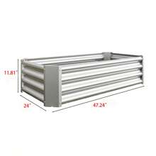 Raised Garden Bed Outdoor, 4*2*1ft Metal Planter Box, Rectangle Planter Beds For Plants, Vegetables, And Flowers. - Silver - View 8