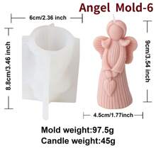 Molde de Silicone de Vela de Anjo Fofo, Molde de Escultura de Anjo de Pilar Romano 3D para Vela Perfumada, Gesso e Resina, Decoração Artesanal DIY, Presentes de Decoração para Casa