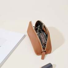 Leatherology Cognac Travel Makeup Pouch - Black Onyx - View 10