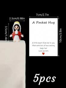 5/1 PVC Siliconen Materiaal Mini Jezus Beeld Paasdecoratie Ornament, Emotionele Ondersteuning, Emotionele Aanmoediging Cadeau Zak Knuffel Kaart, Een Beetje Dichtbij Van Mij Naar Jou, Gevuld Met Heel Veel Liefde En Dikke Knuffels Ook! Hou Heel Veel Van Jou, Jezus Zegen Je