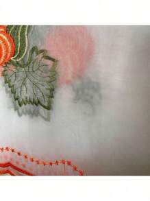 juego de cortina para cocina traslucida y bordada, cortinas de ventana, 2 paneles 60x150cm/120x150cm, frutales multicolores,  adecuado para dormitorio, oficina, cocina, sala de estar, estudio, decoración del hogar - Naranja - Ver 2