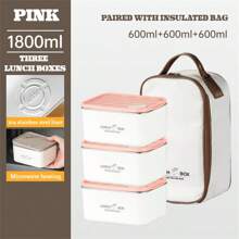 Juego de fiambrera de acero inoxidable 304 con bolsa aislante, diseño sencillo, adecuado para el almuerzo en el trabajo/escuela, cafetería, almacenamiento de alimentos en el refrigerador, apto para lavavajillas, útiles escolares