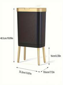 1pc High Capacity Foot Pedal Trash Can With Flip-Top Lid, Slim Design Saves Space, Essential For Kitchen, Bathroom, Living Room, Bedroom, Home & Commercial Use