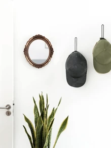 1/2/3/6pcs Random Color Metal L-Shaped Baseball Cap Rack Wall Mounted Hat Organizer Holder - Multicolor - View 3