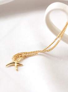 1pc Fashionable Minimalist Pentagram Pendant Anklet, Versatile Daily Wear Elegant Gift For Men & Women