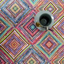 1 Pieza,Mantel de tela antimanchas, Rectangular, Fácil de limpiar, Lavable, Impermeable, Ideal para interior y exterior,Modernos, Rejilla de diamante,Multicolo,DAE63 MixtureI - Multicolor - Ver 3