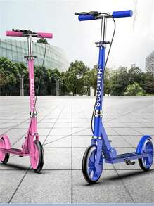 A Non Electric Scooter; Pedal Bike, City Commuter Bike, Dual Brakes, PU Tire Design, Foldable Design, Adjustable Height, Frosted Pedals, Suitable For Campus, Work, Outdoor And Other Occasions - Multicolor - View 1
