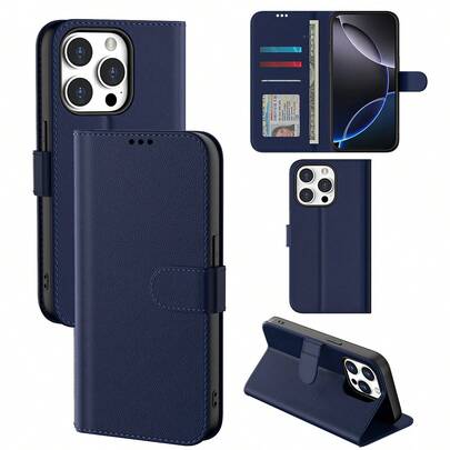 蓝色钱包卡包时尚手机壳多功能钱包式PU手机壳，兼容 11/12/13/14/15 Pro Max，适合日常使用；钱包式翻盖手机壳，兼容三星Galaxy A55/A54/A53/A52/A51/A14/A15/S22/S23/S24 Ultra，可装信用卡，生日礼物