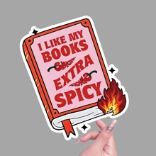 我爱我的书超辣贴纸 - 适合爱书人士的自粘纸质贴纸，适用于塑料表面，一次性使用，理想的 Kindle 配件，送给狂热读者的礼物，学校用品，返校