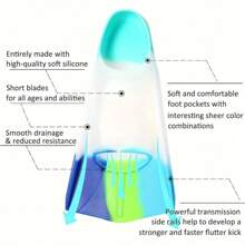 1 Pair Soft Silicone Adult Swimming Fins, Scuba Diving Flippers, High Quality Colored Swimming & Diving Foot Fins, Help Increase Swimming Speed - Red and White - View 4