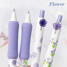 (Back To School) 4pcs/Box Flower Series Soft Gel Pens, Fast Drying Smooth Writing For Office, Study & Learning Stationery - Multicolor - View 4