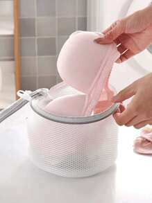 Large-Size Fine Mesh Laundry Bags, High-Quality Zipper Polyester Delicate Laundry Bags, Suitable For Storage And Dorm Use, Multi-Size Travel Storage Bags Travel Essentials Travel Accessories Travel Must Haves - White - View 11