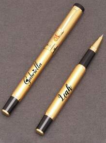 2 stuks/5 stuks onsterfelijke balpen met imitatieparels en metalen drakenkop, zakelijk geschenk metalen pen, aangepaste tekst 'Terug naar school'