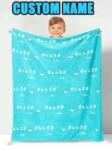 1PC Personalized Custom Name Blanket Gift,With Name Blanket Gift For Girl Boy Girl Man Adult Heart Blanket Gift,Great Holiday Gift For Classmates, Friends, Family, Used For Nap, Camping, Travel,Cozy,Warm,Comfortable,Soft Unique,Personalized,Custom Ideal Gifts For Him Her,Boyfriend - Multicolor - View 29