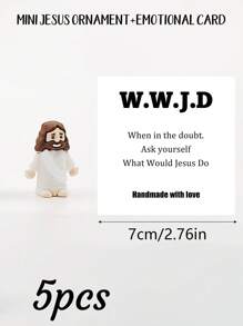 5/1 PVC Siliconen Materiaal Mini Jezus Beeld Paasdecoratie Ornament, Emotionele Ondersteuning, Emotionele Aanmoediging Cadeau Zak Knuffel Kaart, Een Beetje Dichtbij Van Mij Naar Jou, Gevuld Met Heel Veel Liefde En Dikke Knuffels Ook! Hou Heel Veel Van Jou, Jezus Zegen Je