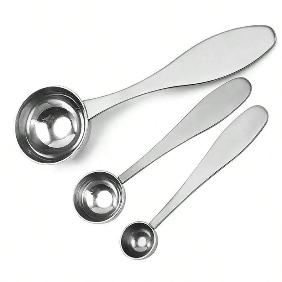 Stainless Steel Multi-Function Measuring Spoon Set, Includes Coffee Scoop, Powder Scoop, Spice Clamp