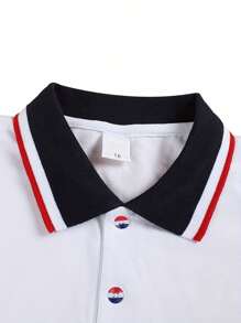 Boy's Polo Shirts Children Kids Golf T Shirt Short Sleeve Casual Top For Daily And Outdoor Wear - trắng - Xem 3