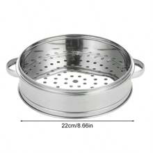 Stainless Steel Steamer Milk Pot Kitchen Grid Round Food Steaming Basket Cooking Tool Double Ear Anti-Scald Handle Steam Cooker