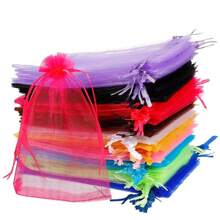10/50/100pcs Medium Size: 10*15cm Organza Gift Packaging Bags, Wedding Candy Bags, Wedding Favor Bags, Gift Packaging Supplies, Organza Bags For Wedding & Celebration Gift Packaging - Multicolor - View 4