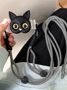 Soporte para teléfono con cordón estilo dibujo animado de gato, correa cruzada ajustable y desmontable, soporte para gafas y perro lindo, anti-pérdida