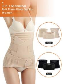 三合一女士可调节魔术贴束腰带，透气收腹带，产后托腹带，大码