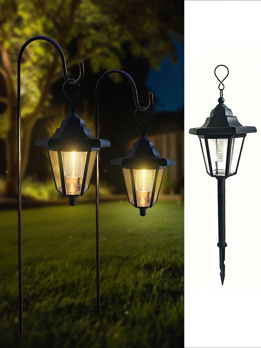 2 Packs Solar Lights Outdoor Waterproof, LED Solar Garden Lights, Solar Lights For Outside, Garden Decor For Yard, Patio, Landscape, Planter, Walkway (Warm White)