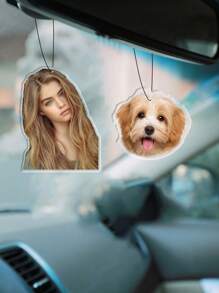 1/2Pcs Custom Hanging Car Photo Frames, Personalized Photo Pendant Car Accessories, Customized Photo Car Ornament, Customizable Car Photo Decor Accessories, Car Decor Interior Accessories, 10x10cm, Rear View Photo Gift, Colorful, Cute, Adorable, Funny, Kawaii, Y2K, Stylish, Unisex, Casual, Custom, Personalized, Unique, Customized, Ideal Gifts For Him, Ideal Gifts For Her, Her, Boyfriend, Girlfriend, Family, Friends, Customized Keychains & Accessories, Vintage Outfit, Delicate Romance