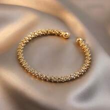 Simple Open Bangle Bracelet, Suitable For Daily Wear - Gold. Open Bracelet - View 4