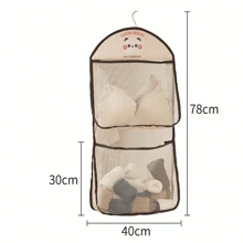 1pc Hanging Mesh Storage Bag, Polyester Breathable Washable Laundry Organizer Bag, Wall Mounted Undergarment & Sock Sorting Bag, For Bathroom, Bedroom, Home Use