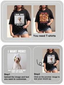 Camiseta holgada personalizada para mujer, sube tu foto/foto de grupo/foto de mascota/foto de equipo, personaliza tu texto/deseos de cumpleaños/eslogan interesante, camiseta deportiva casual de cuello redondo talla grande para mujer, camiseta gráfica personalizada para mujer, top negro para dama, regalo de aniversario, regalo del Día de San Valentín, regalo de cumpleaños, regalo para la mejor amiga, top de verano para mujer