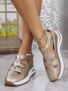 New Thick Sole Women Sandals, Casual Chunky Sole Anti-Slip Breathable Closed Toe Summer Flat Slippers