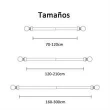 Kynley Thanh rèm kéo dài, Thanh kim loại trang trí đa năng, Màu đen và trắng, Đường kính 19 mm, Kích thước 70-140/120-210/160-300cm - trắng - Xem 5