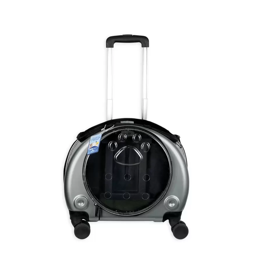 Maleta de mano transportadora con ruedas 360 para Mascota tipo maleta carry on  perro y gato - Gris - Ver 1
