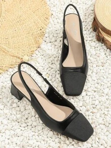 Xin Jing Shoes 2025秋冬新款女士厚底鞋，时尚后跟带设计，优雅女式高跟鞋，优雅 - 黑色 - 查看 8