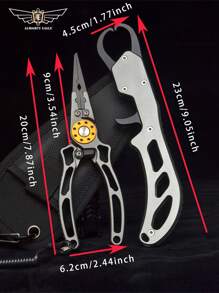 ALMIGHTY EAGLE 1pc ALMIGHTY EAGLE One Set Of Fish Lip Clip + Fishing Pliers Set, Bait Fishing Pliers, Multifunctional Design, Can Effectively Control Bait Fish, Line Cutting And Fish Control Tools, Bait/Ice Fishing/Sea Fishing Supplies