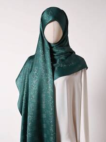 1pc Elegant Patterned Blend Headscarf For Women, Versatile Fashionable Hijab/Scarf/Shawl For All Seasons