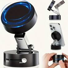 [New Magnetic Vacuum Suction Cup] New Advanced Technology Vacuum Suction Cup Magnetic Bracket, Foldable Lifting Desktop Bracket, ABS Material ,Phone Stand,Car Accessories Compatible With IPhone, Android Phone, Gift For Birthday, Family, Friends Car Phone Holder