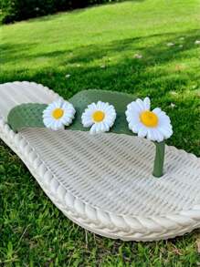 Sandalias pata gallo con flores para verano nuevo modelos