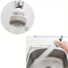 1pc 360-Degree Rotatable Kitchen Faucet Sprayer Head With 3 Spray Modes - Water-Saving Faucet Aerator With Pulse, Shower And Pulse+Shower Functions, Universal Plastic Faucet Sprayer For Home Use