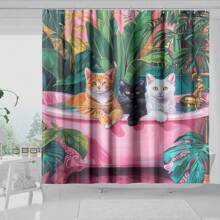 1PC Fun Animal Theme Shower Curtain Set In Blue Green Blue, Waterproof Fabric Shower Curtain, Duck, Cat, Strawberry Cartoon, Bear Pattern Printed Bathroom Curtain Decoration (Multi Color, 180cm X 180cm) Mother's Day Flowers, Personalized Gifts For Mom, Last Minute Gifts, Mother's Day Ideas, Mothering Sunday Gifts, Handmade Cards For Mum, Best Mother's Day Gifts Under $50