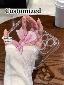 Custom Name & Butterfly Decor Thick Shockproof Painted Phone Case - Multicolor - View 4