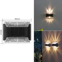 Solar-Powered Up-Down Wall Lights, Waterproof Outdoor Solar Pathway Lights, Solar Fence Lights For Patio, Garden, Lawn, Yard, Fence, Driveway, Landscape Lighting To Illuminate Your Yard