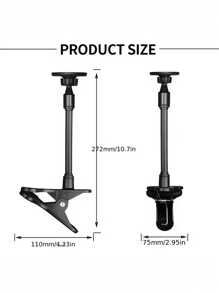 1pc Universal 360° Rotating Magnetic Mobile Phone Holder, Strong ABS Resin Slouchy Bracket, Suitable For Office Desk, Meeting Table, Car - Multi-Directional Chair Clamp Stand
