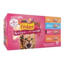 Purina Friskies Prime Filets Surfin' & Turfin' Favorites Chicken, Seafood, Tuna, Salmon, Fish And Beef Flavor Wet Cat Food - 5.5oz/40ct