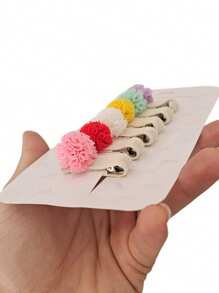 Bows For Girls Hair Clips With Pompom For Hair
