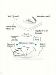 20pcs Strong Adhesive Clear Wall Hooks - Casual Style, Easy To Install, No Drilling Required, Plastic Heart Shaped Utility Hooks For Kitchen And Bathroom Bathroom Organizer Bathroom Decor Fall Decor Back To School