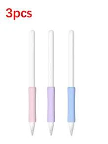 3 sztuki/zestaw miękkich silikonowych osłonek z uchwytem kompatybilnych z Apple Pencil 1./2. generacji, wygodne w dotyku prezenty dla matki, rodziny, przyjaciół, urodziny, akcesoria do długopisów świątecznych - Wielokolorowe - Zobacz 10