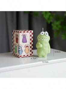 1 件地球怪物蜡烛散装搞笑丑可爱香味生日礼物纪念品卡通设计香薰蜡烛，新年家居装饰蜡烛